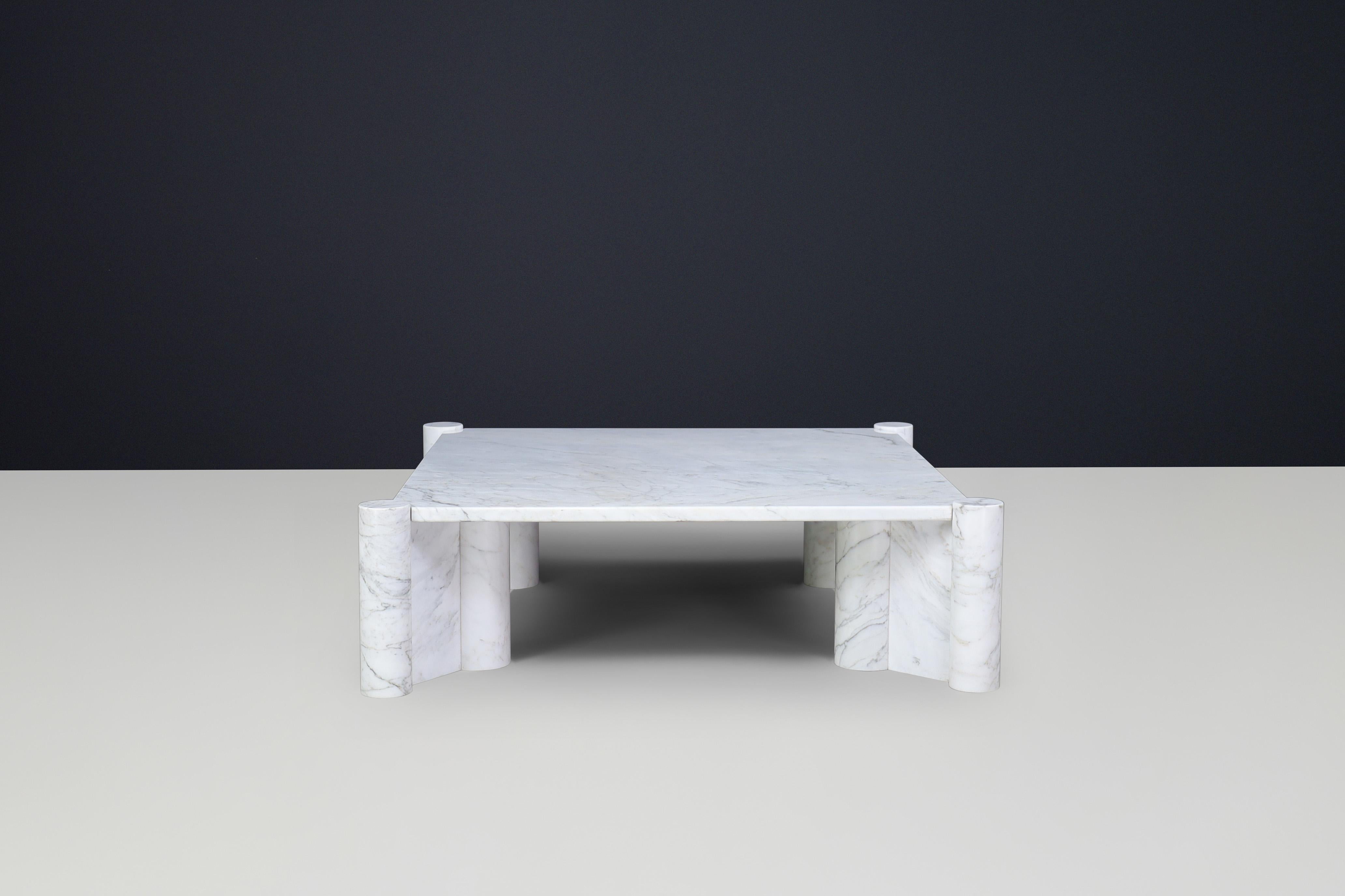 Mesa de centro Jumbo Gae Aulenti para Knoll International en mármol blanco de Carrara. en venta 4
