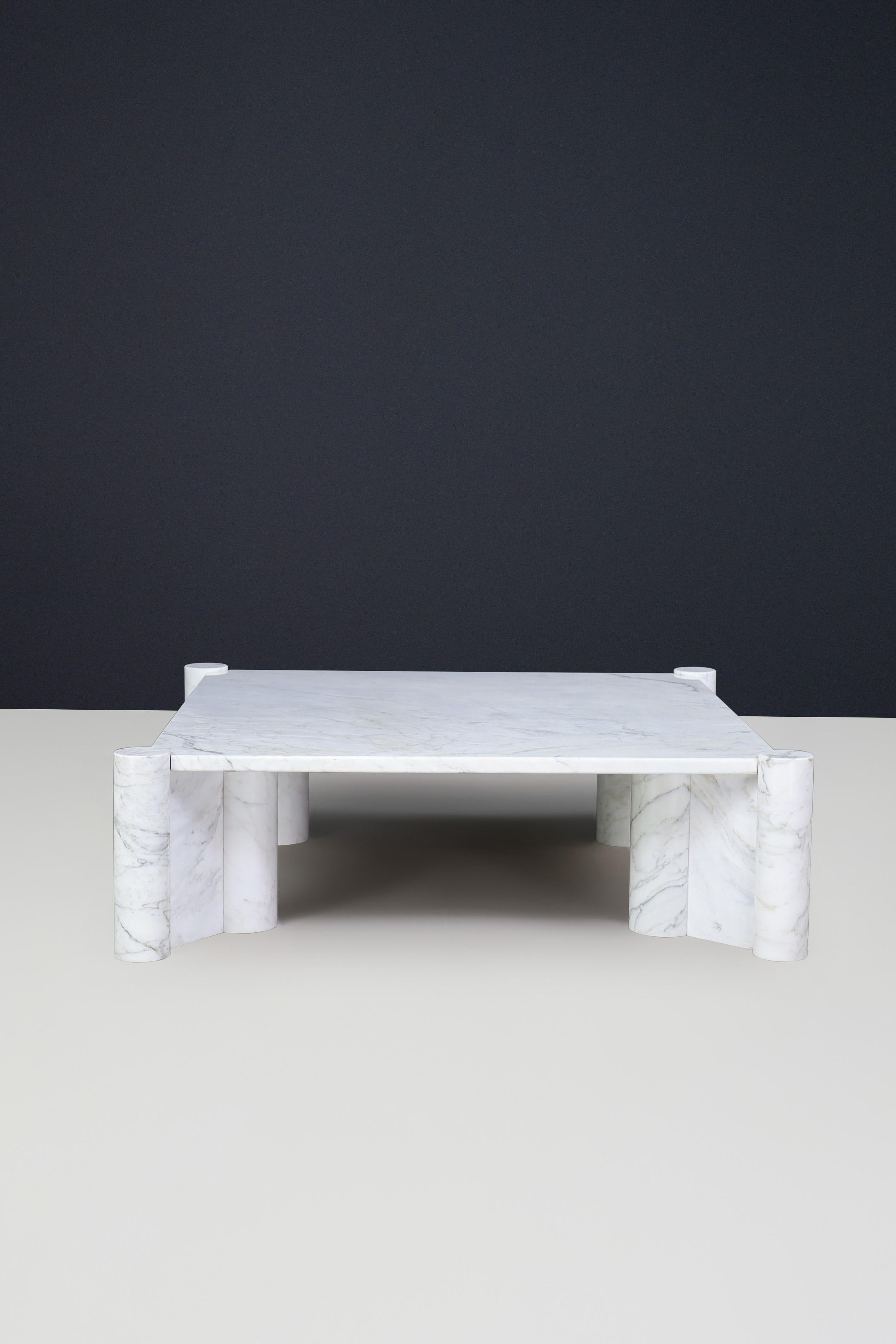 Mesa de centro Jumbo Gae Aulenti para Knoll International en mármol blanco de Carrara. en venta 5