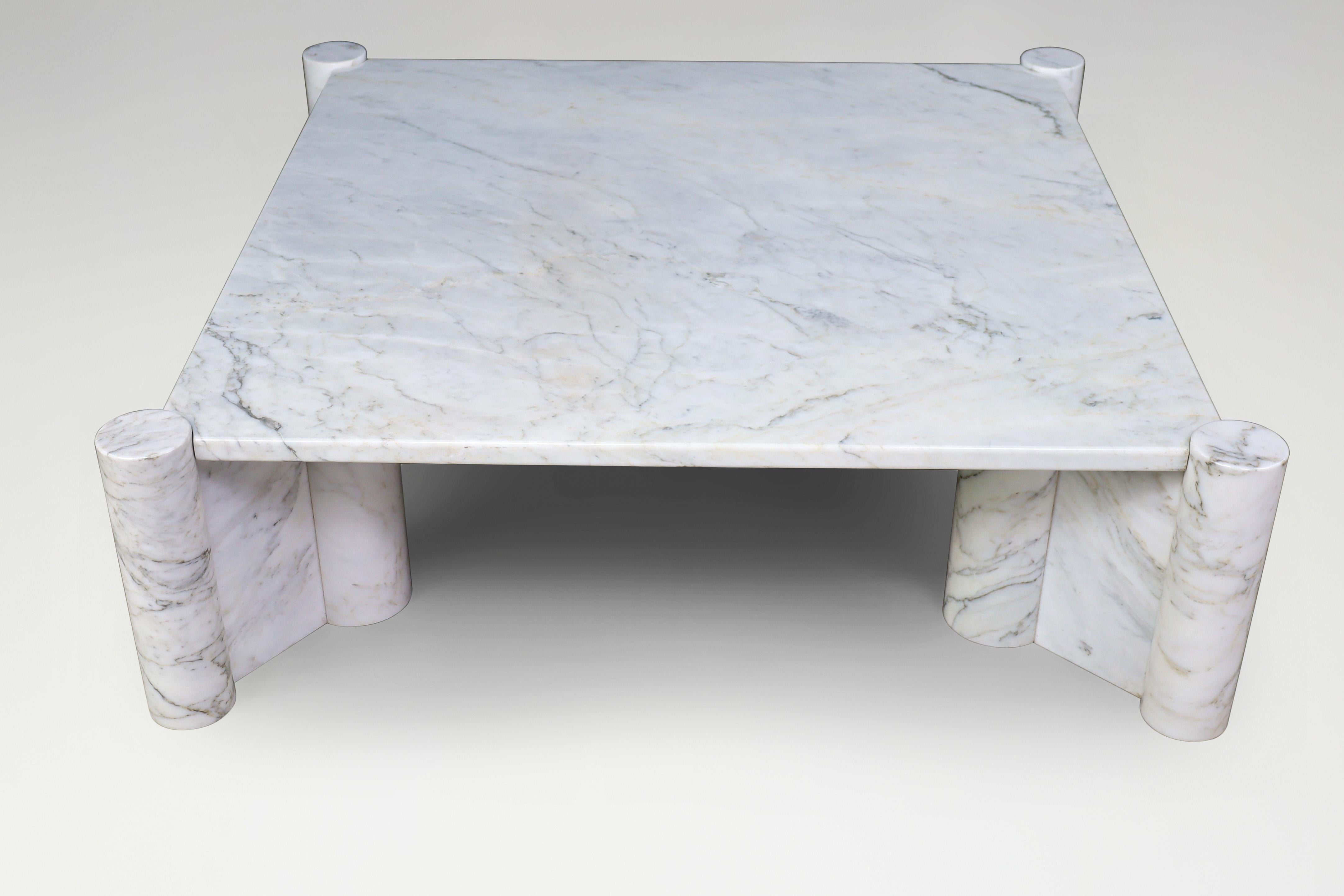 Mesa de centro Jumbo Gae Aulenti para Knoll International en mármol blanco de Carrara. en venta 8