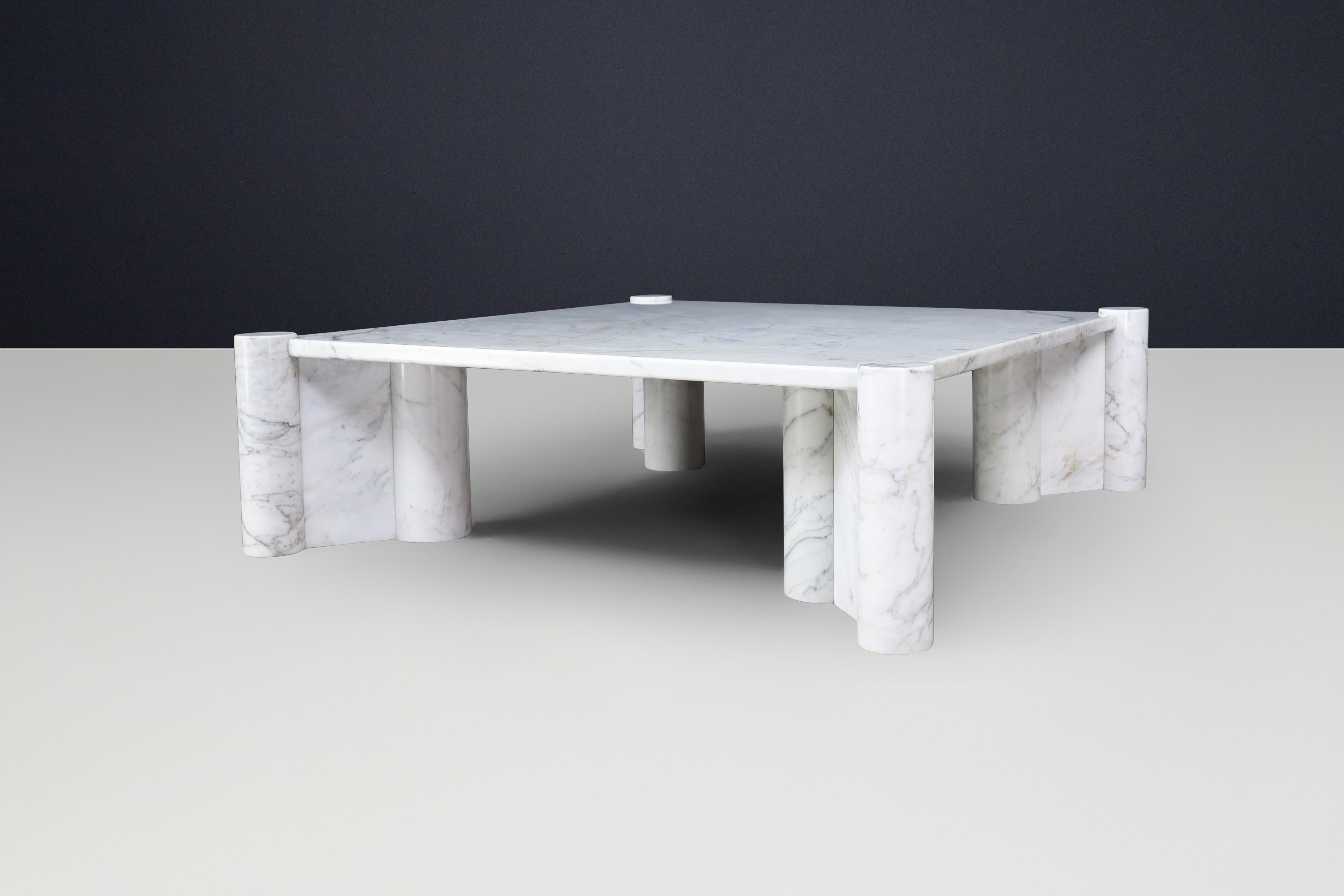 Mesa de centro Jumbo Gae Aulenti para Knoll International en mármol blanco de Carrara. Moderno de mediados de siglo en venta