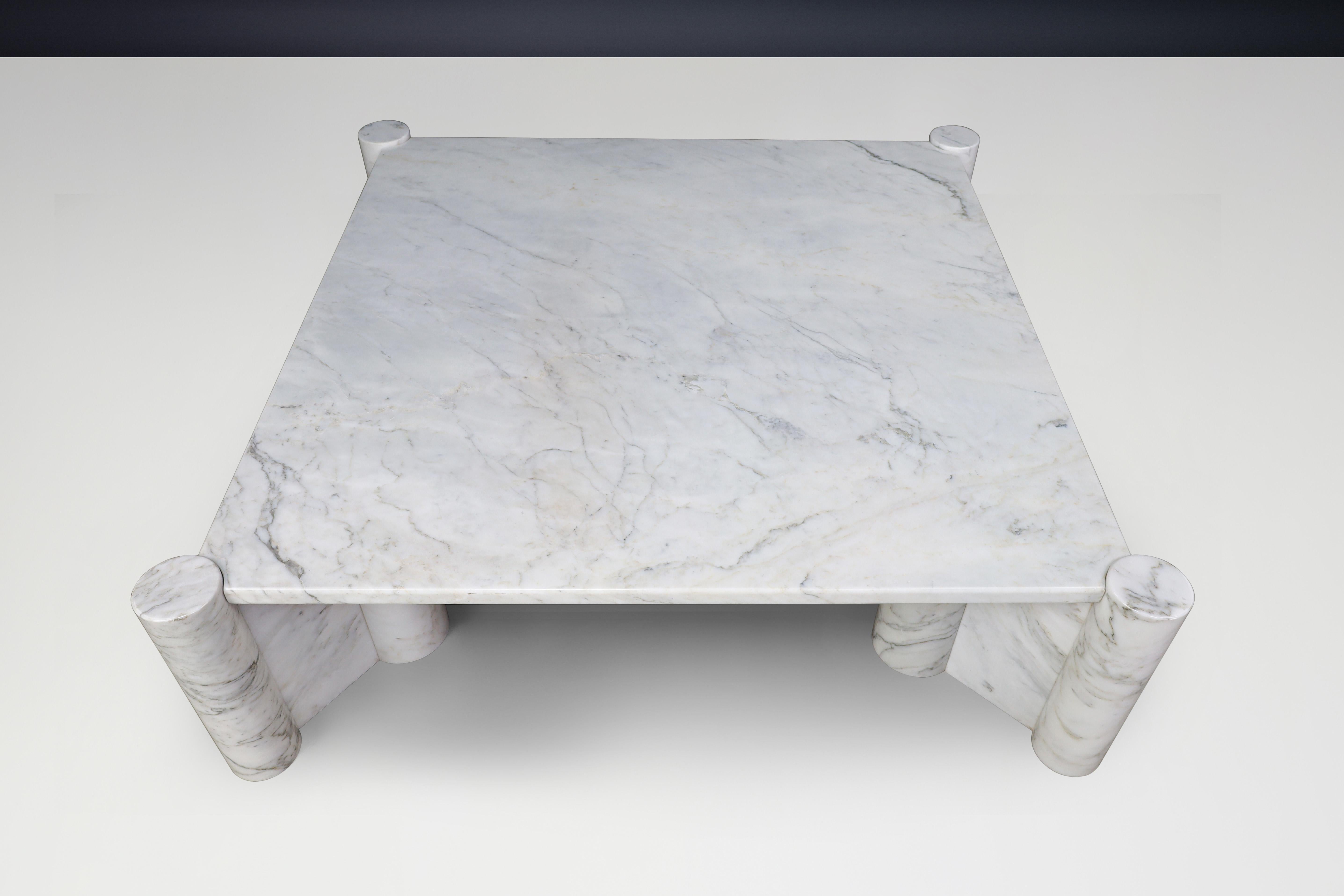 Mesa de centro Jumbo Gae Aulenti para Knoll International en mármol blanco de Carrara. Italiano en venta