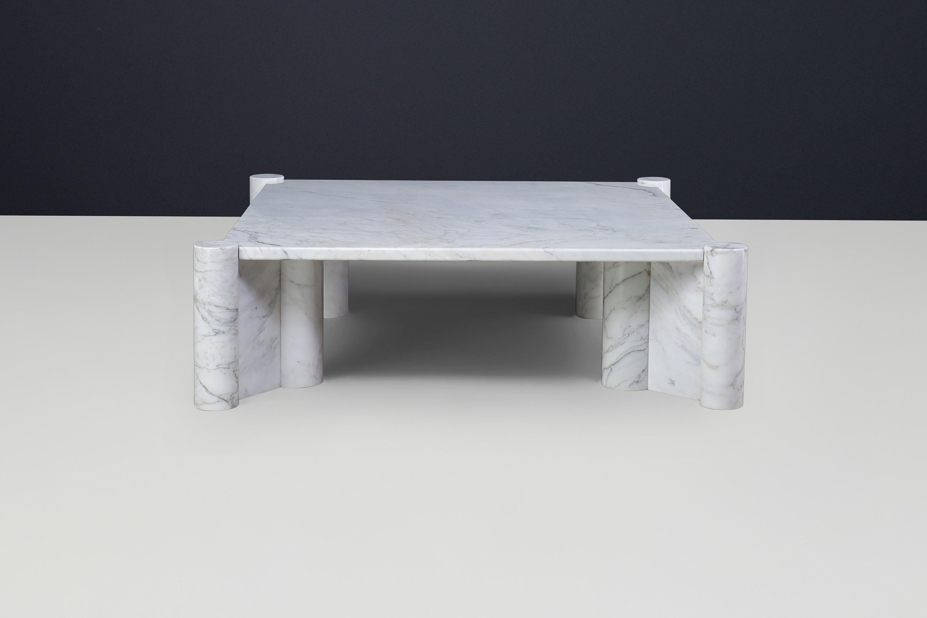 Mesa de centro Jumbo Gae Aulenti para Knoll International en mármol blanco de Carrara. en Bueno estado para la venta en Almelo, NL
