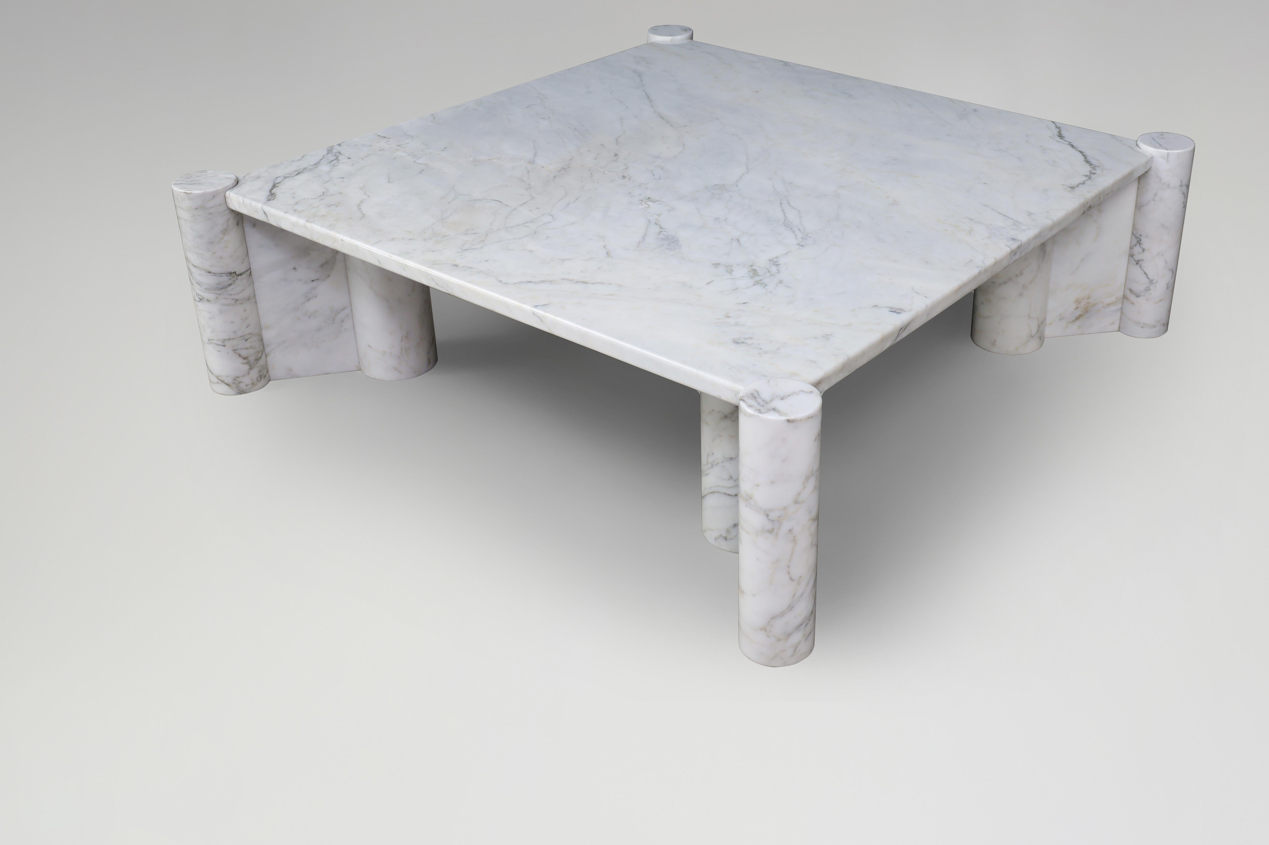 Mesa de centro Jumbo Gae Aulenti para Knoll International en mármol blanco de Carrara. en venta 1