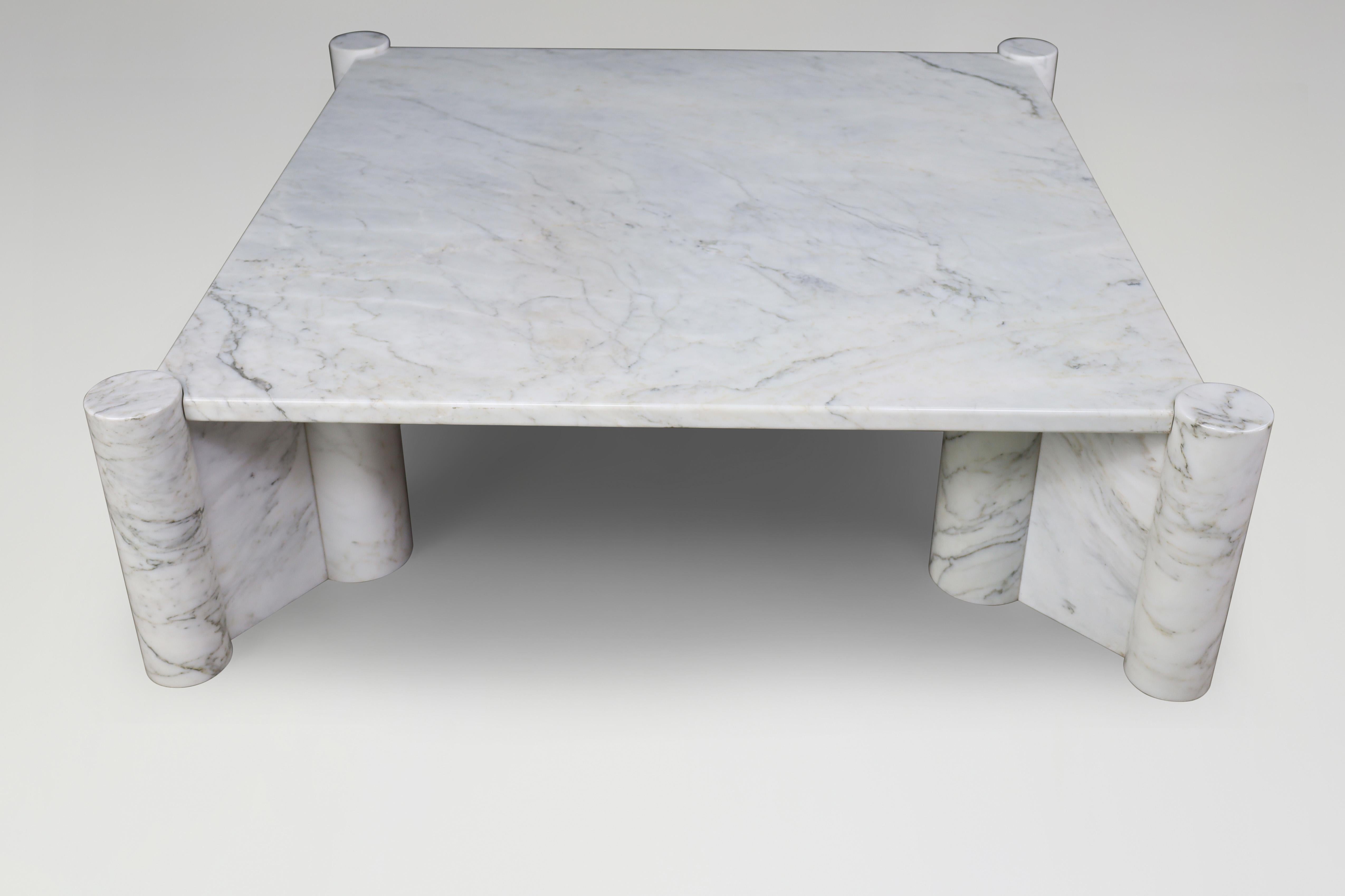 Mesa de centro Jumbo Gae Aulenti para Knoll International en mármol blanco de Carrara. en venta 2
