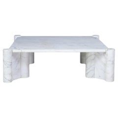Gae Aulenti Jumbo Couchtisch für Knoll International aus weißem Carrara-Marmor.