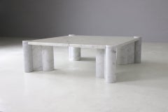 Gae Aulenti 'Jumbo' coffee table in Carrara marble by Knoll (labeled), 1965