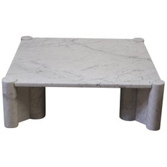 Gae Aulenti 'Jumbo' Coffee Table in Carrara Marble