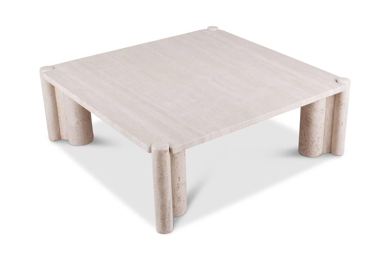 Mid-Century Modern Italian coffee table by Gae Aulenti, 1965
an early edition in travertine
the top and the legs come as five separate parts
Italian architect and designer Gae Aulenti studied architecture at the Politecnico di Milano.
A member