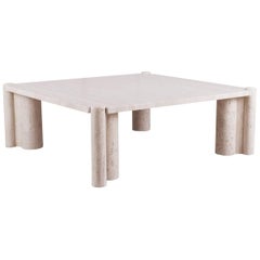 Gae Aulenti Jumbo Travertine Square Coffee Table