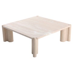 Gae Aulenti Jumbo Travertine Square Coffee Table