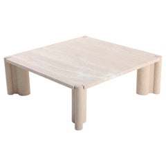 Gae Aulenti Jumbo Travertine Square Coffee Table