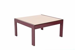 Gae Aulenti Laminate and Purple Metal Italian Coffee Table for Zanotta, 1970s