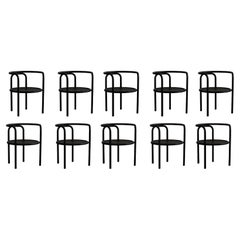 Gae Aulenti “Locus Solus” Dining Chairs for Poltronova, Black, 1964, Set of 10