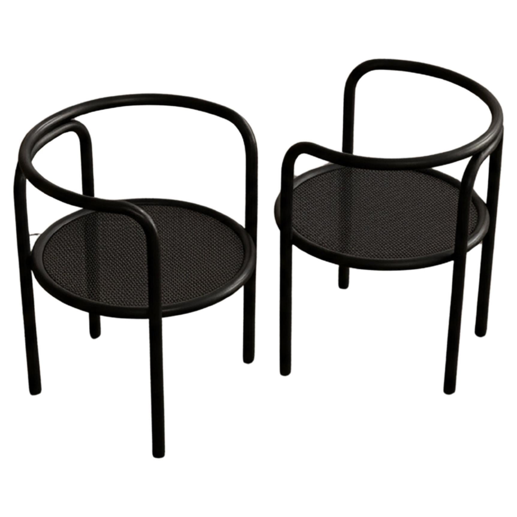 Gae Aulenti "Locus Solus" Esszimmerstühle für Poltronova, Schwarz, 1964, 2er Set im Angebot