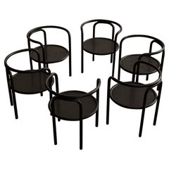 Gae Aulenti “Locus Solus” Dining Chairs for Poltronova, Black, 1964, Set of 6