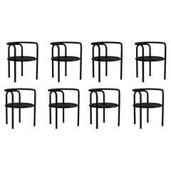 Gae Aulenti “Locus Solus” Dining Chairs for Poltronova, Black, 1964, Set of 8