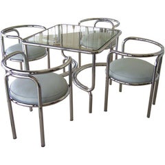 Retro Gae Aulenti Locus Solus Game/Dining Table and Chairs