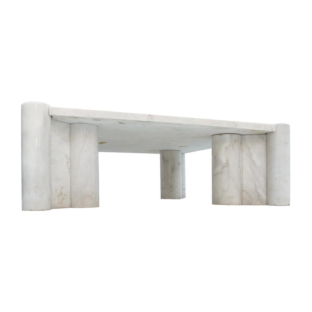 Mid-20th Century Gae Aulenti Mid-Century Modern for Knoll Carrara Marble Italian Coffee Table