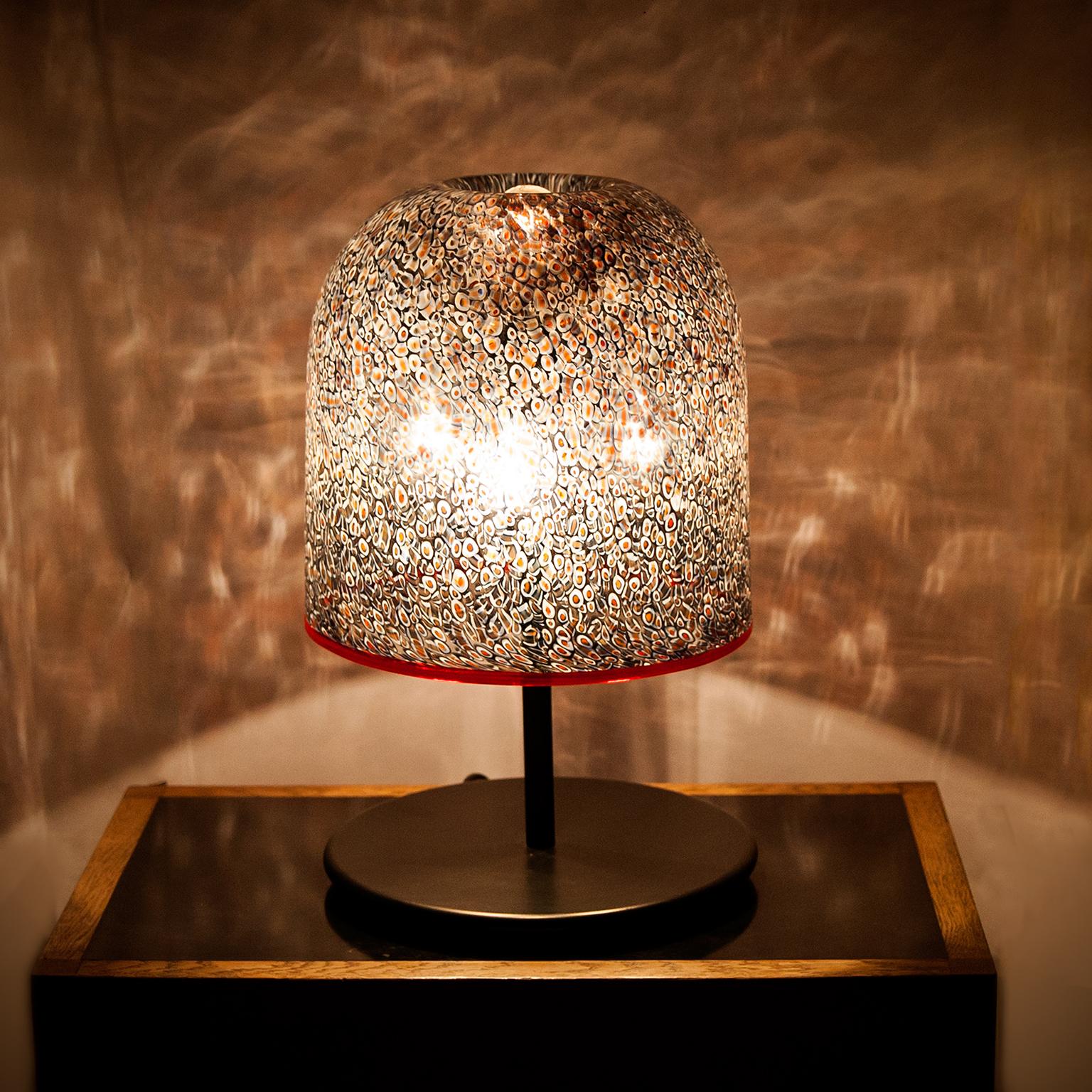 Iron Gae Aulenti Neverrino Murano Glass Table Lamp Huge Version Vistosi 1970 For Sale