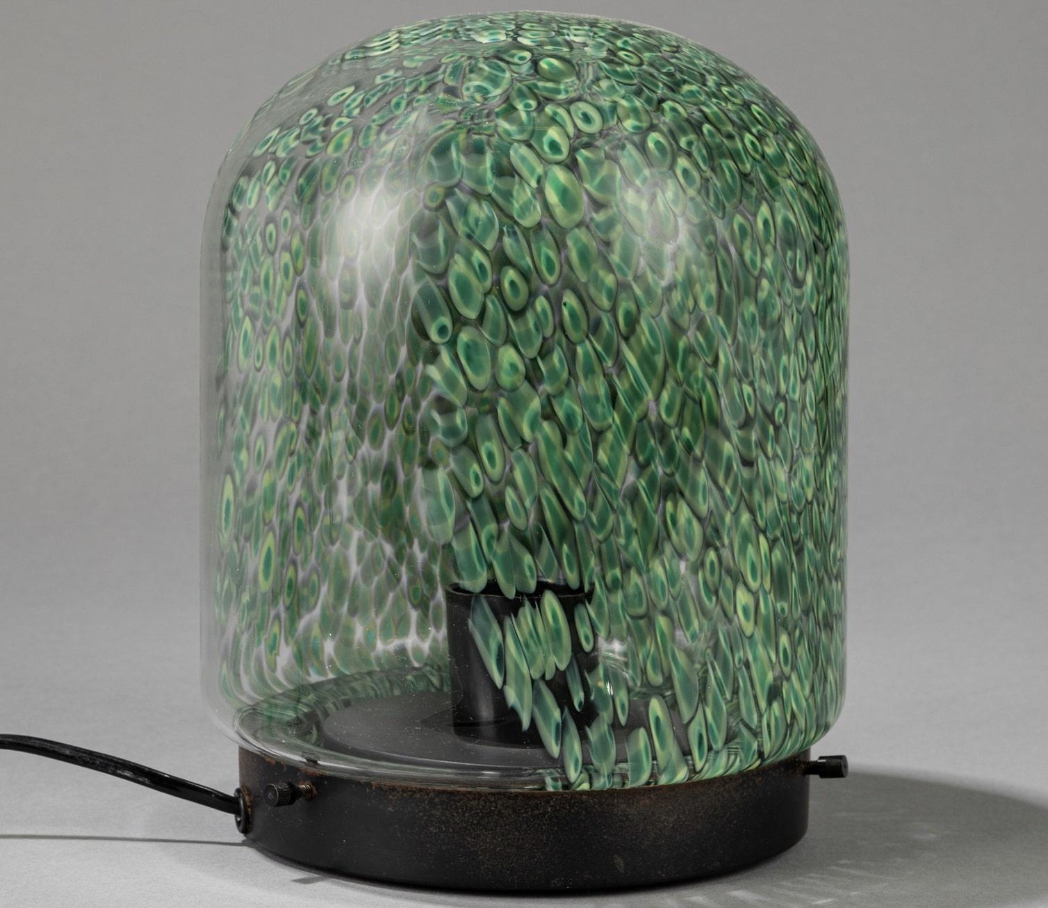 Gae Aulenti, 'Neverrino' murrine-blown glass table lamp , Vistosi Italy 1970 For Sale 8