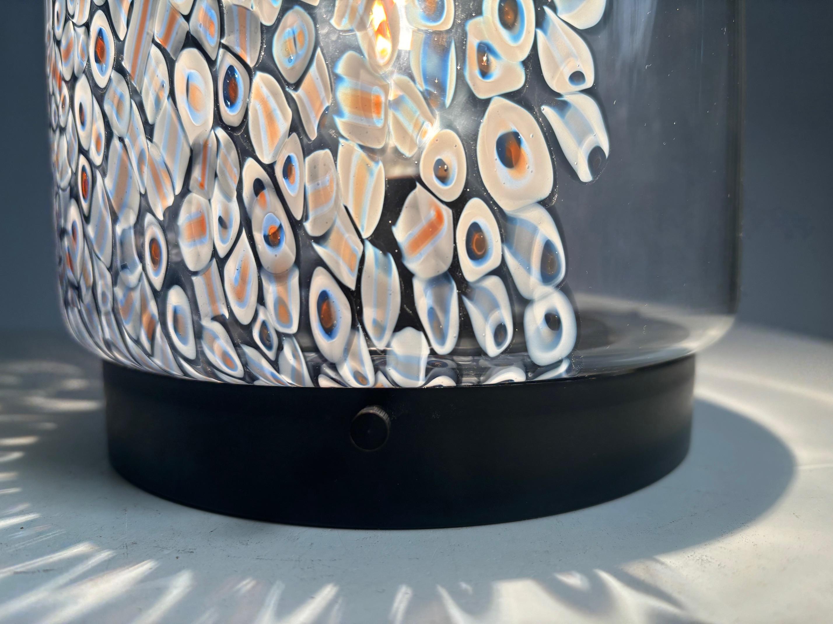 Vetro di Murano Gae Aulenti, 'Neverrino' murrine-blown glass table lamp , Vistosi Italy 1970 in vendita
