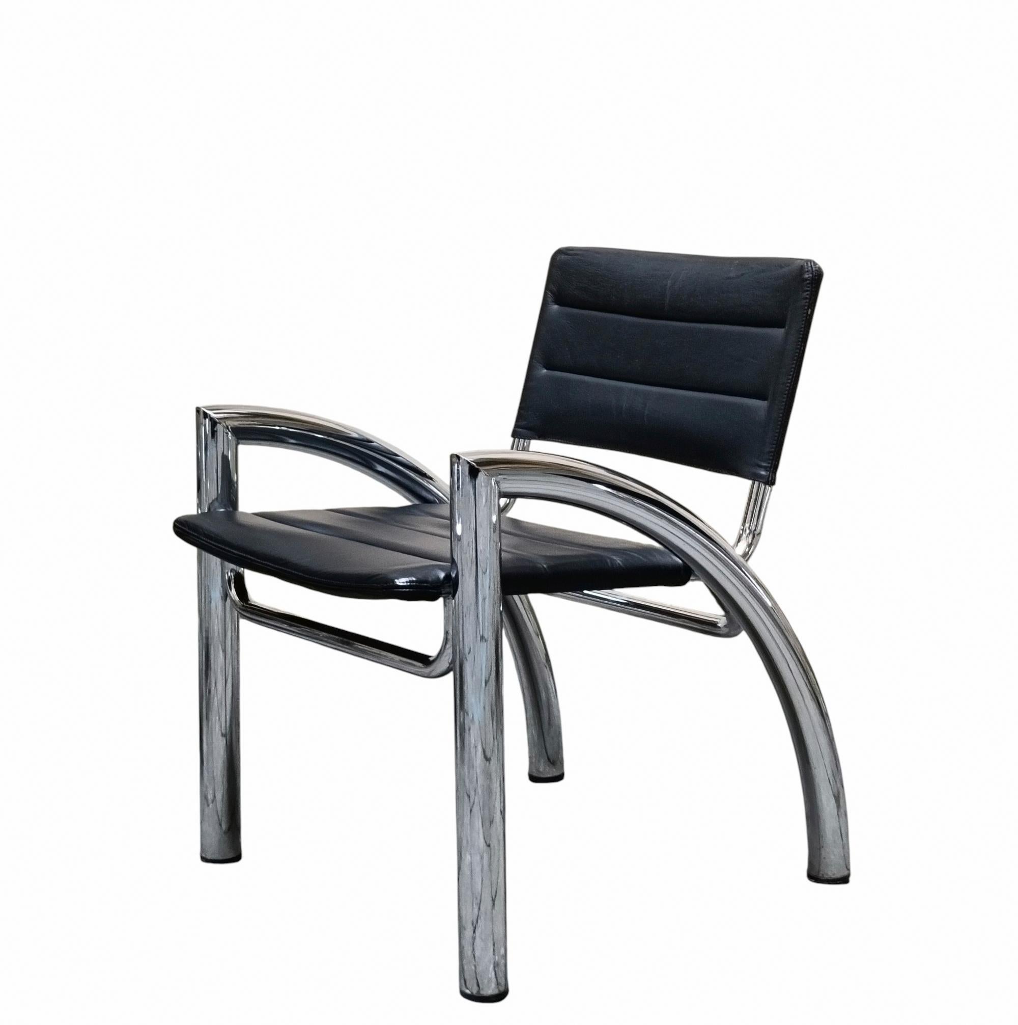 Fine XX secolo Gae Aulenti per Elam Gruppo di 4 Sedie 