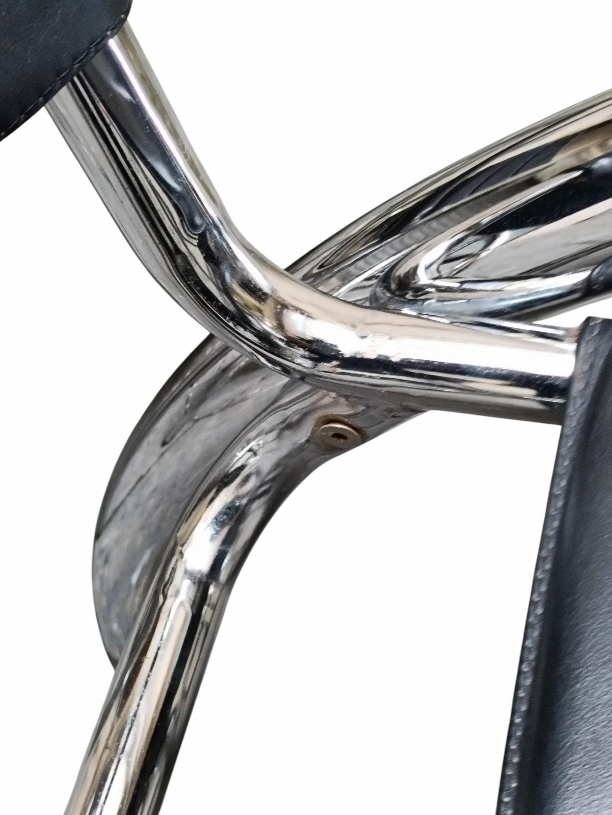 Acciaio Gae Aulenti per Elam Gruppo di 4 Sedie 