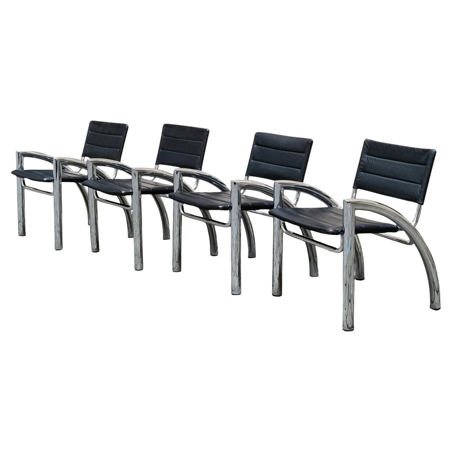 Gae Aulenti per Elam Gruppo di 4 Sedie "Cassiopea", Italia 1976 in vendita