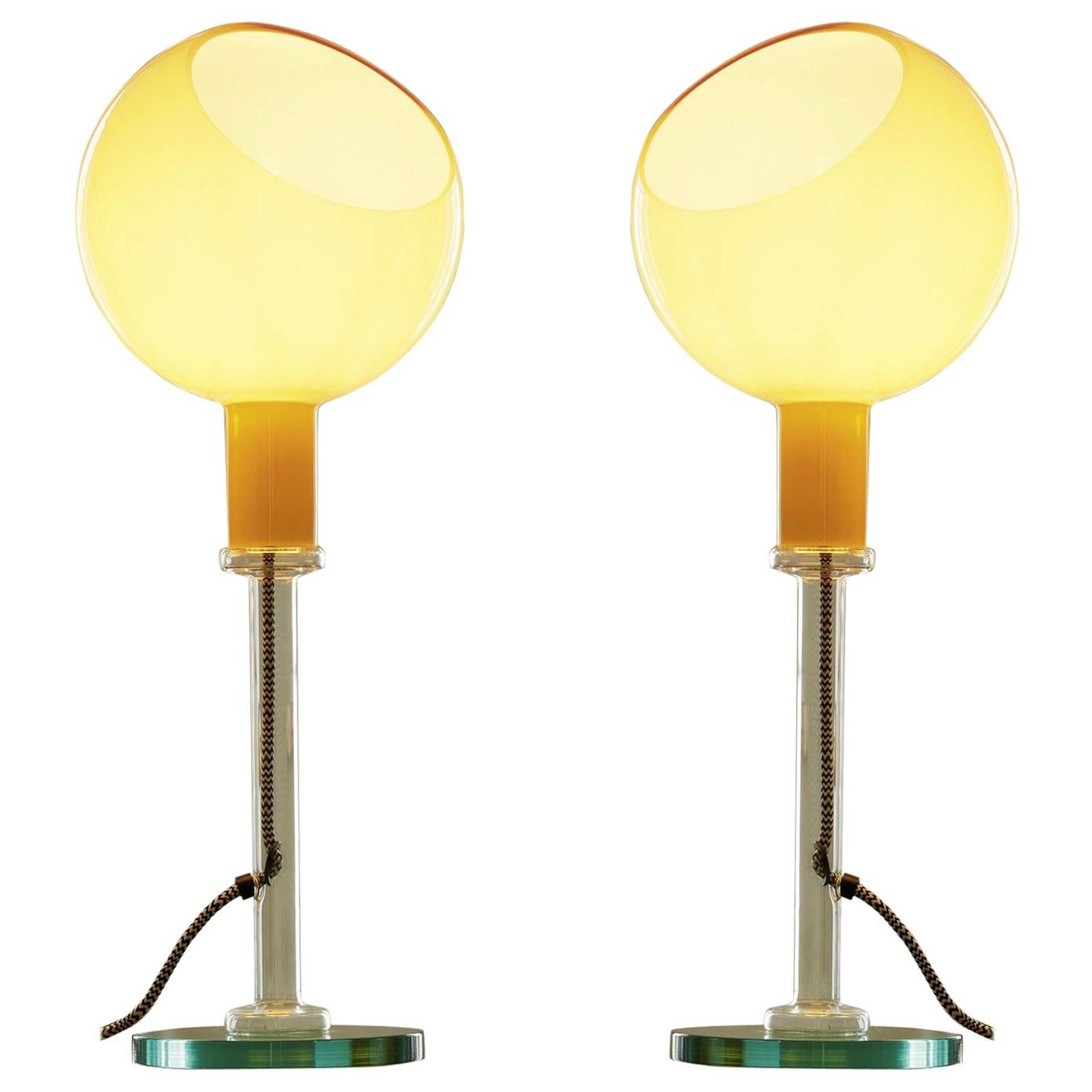 Pair of Gae Aulenti & Piero Castiglioni 'Parola' Table Lamps for Fontana Arte