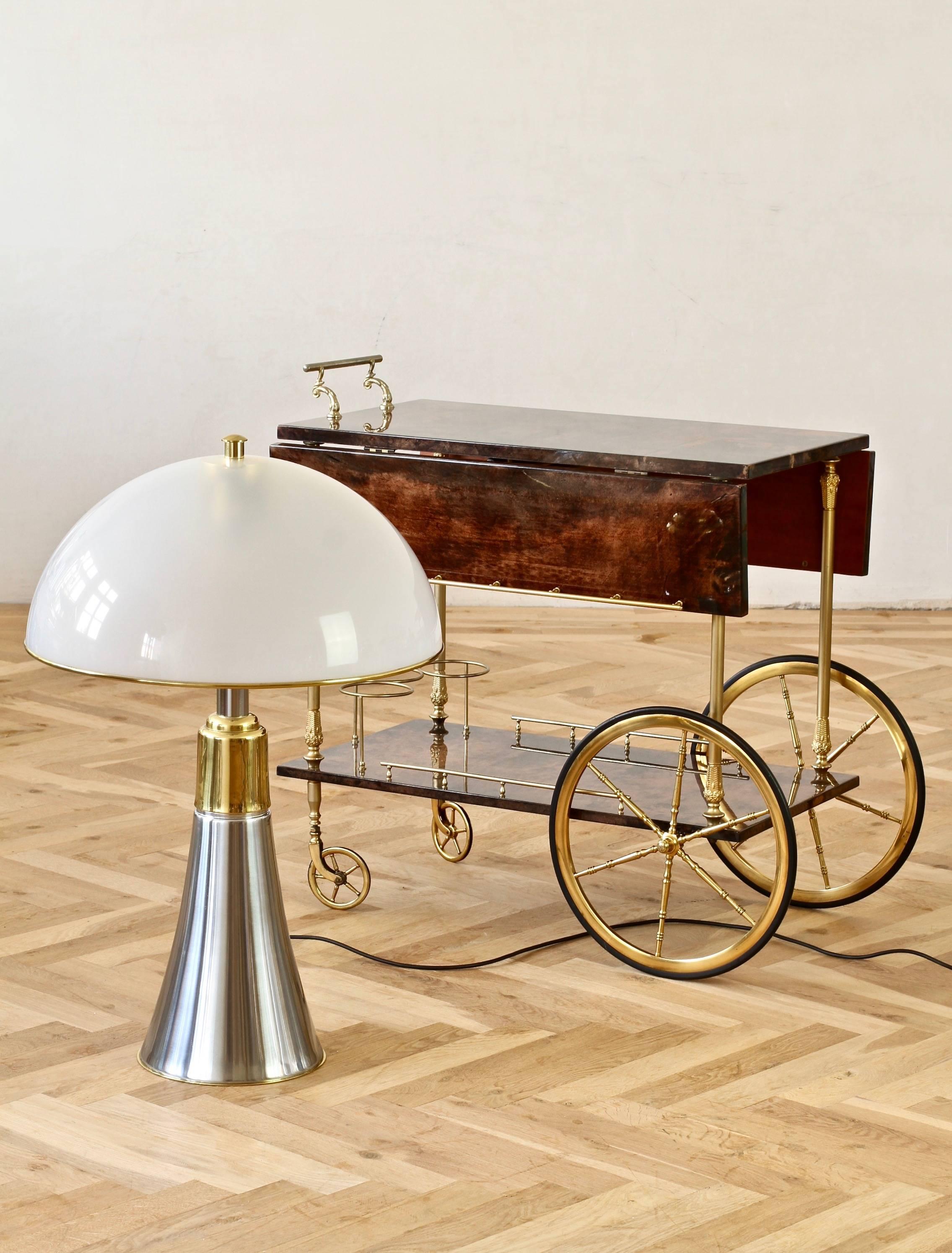 Gae Aulenti 'Pipistrello' Style Oversized Mid-Century Chrome & Brass  Floor Lamp 6