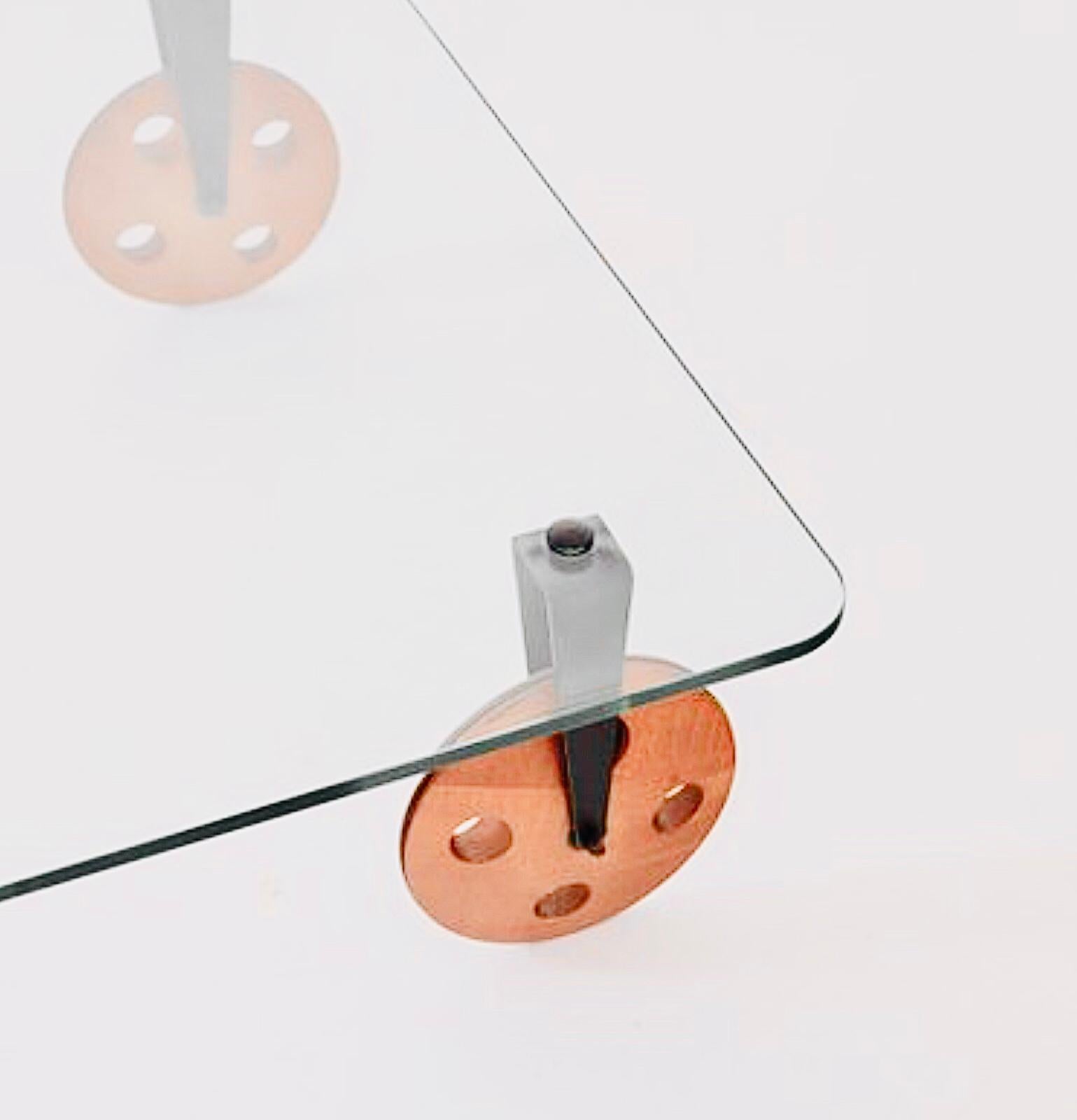 Metal Gae Aulenti Postmodern Industrial insp Coffee Table lWood Wheels Fontana Arte For Sale