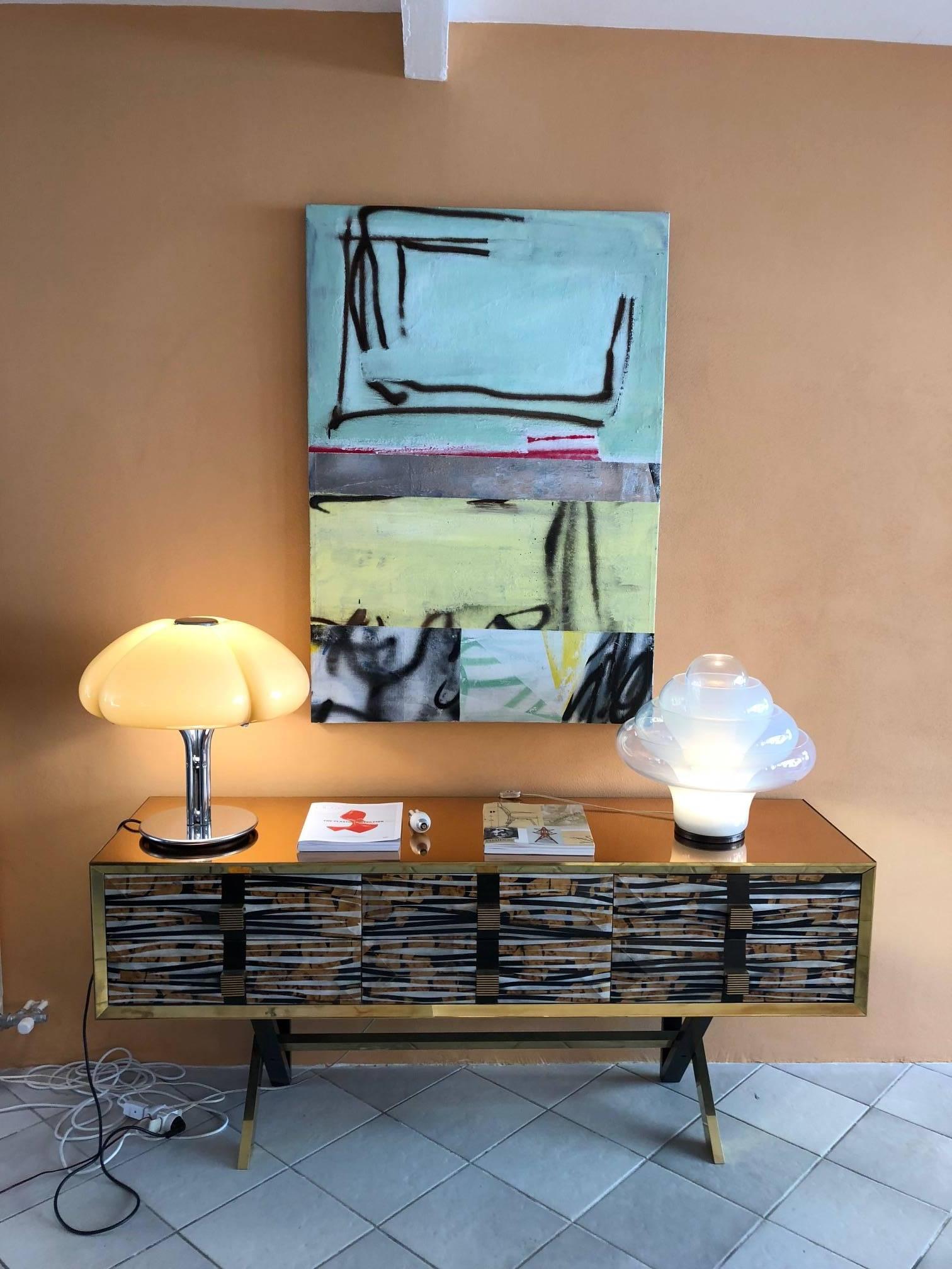 Mid-Century Modern Gae Aulenti Quadrifoglio Table Lamp, Harvey Luce, 1968 For Sale