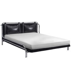 Gae Aulenti Queen Size Bed with Tubular Frame