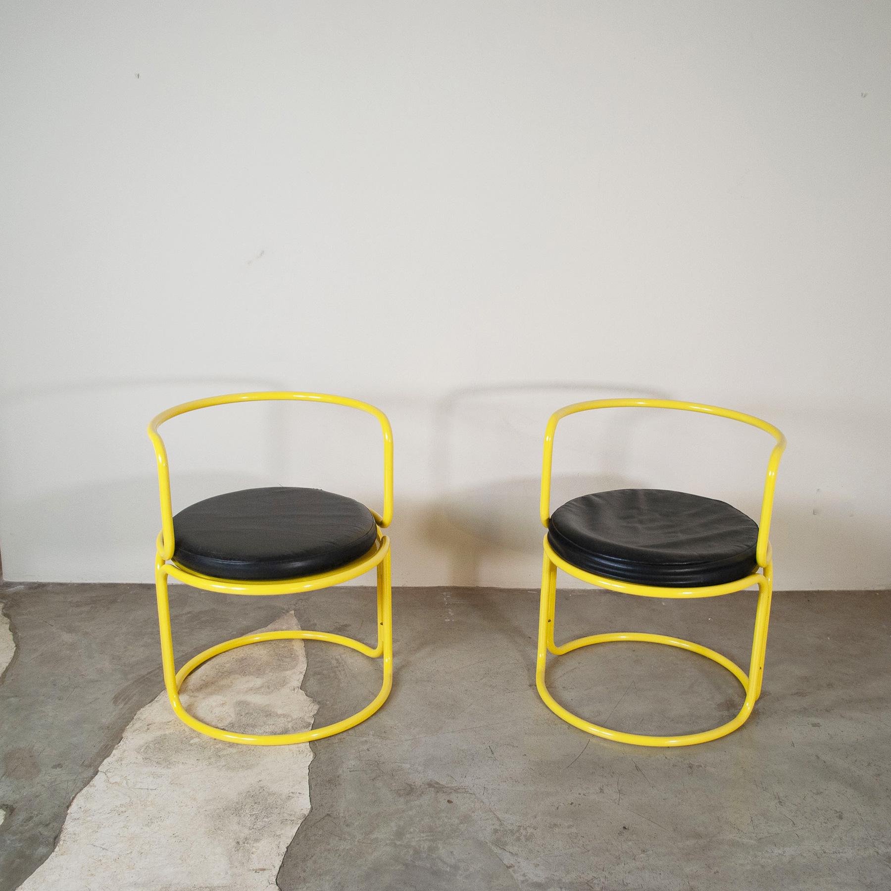 Ensemble de deux chaises longues de la série Locus Solar de Gae Aulenti pour Poltronova, fin des années 1960.