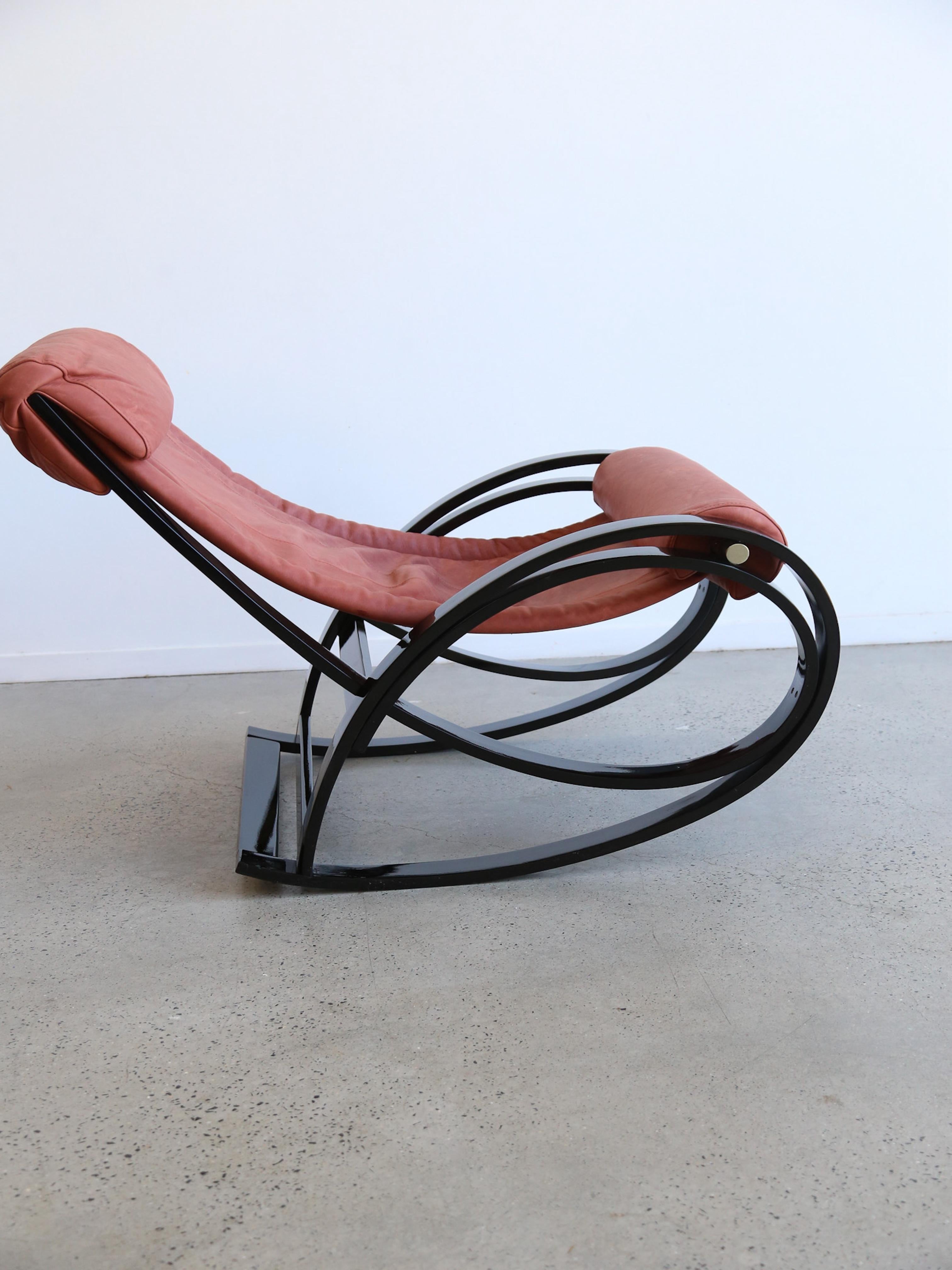 Italian Gae Aulenti Sgarsul Rocking Chair for Poltronova 1960s For Sale