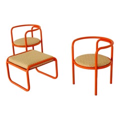 Gae Aulenti Space Age Locus Solus Armchairs and Ottoman for Poltronova, 1964