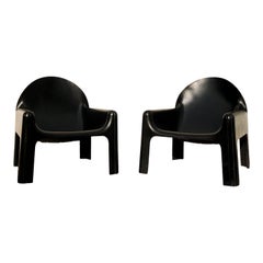 Gae Aulenti Space Age Polyurethane Black Lounge Armchair 4794 for Kartell, 1974