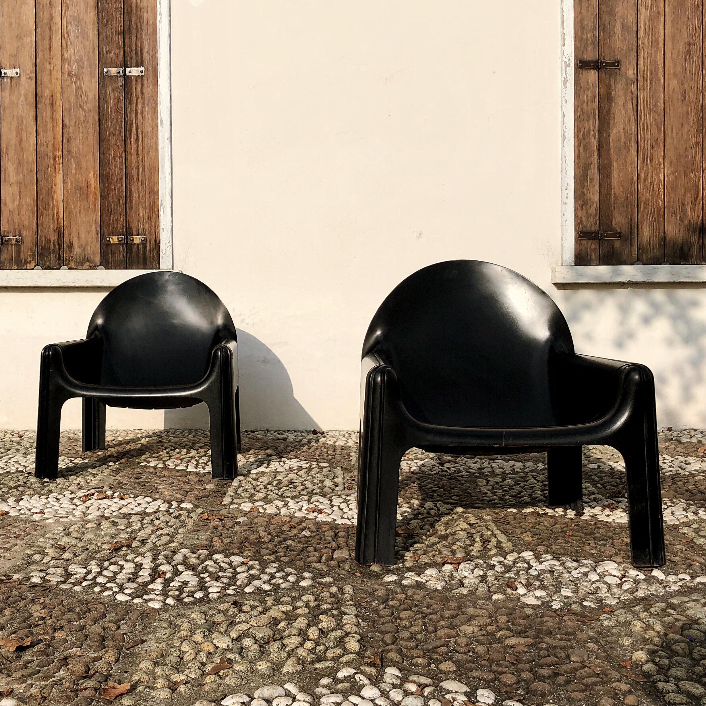 Late 20th Century Gae Aulenti Space Age Polyurethane Black Lounge Armchair 4794 for Kartell, 1974