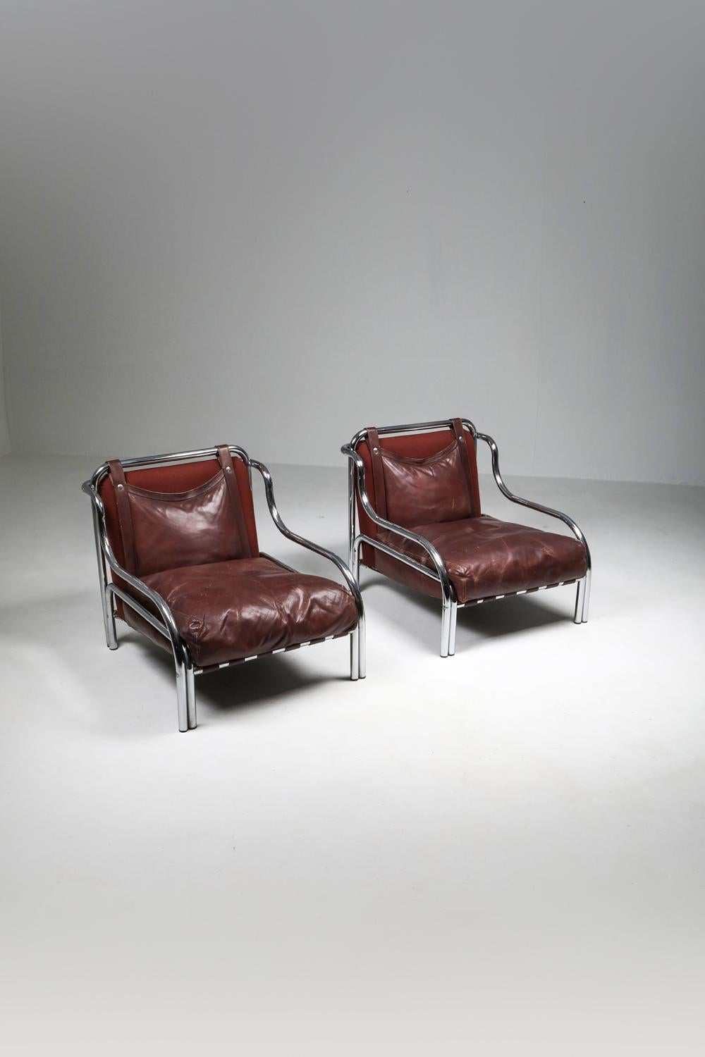 Gae Aulenti 'Stringa' Pair of Armchairs  6