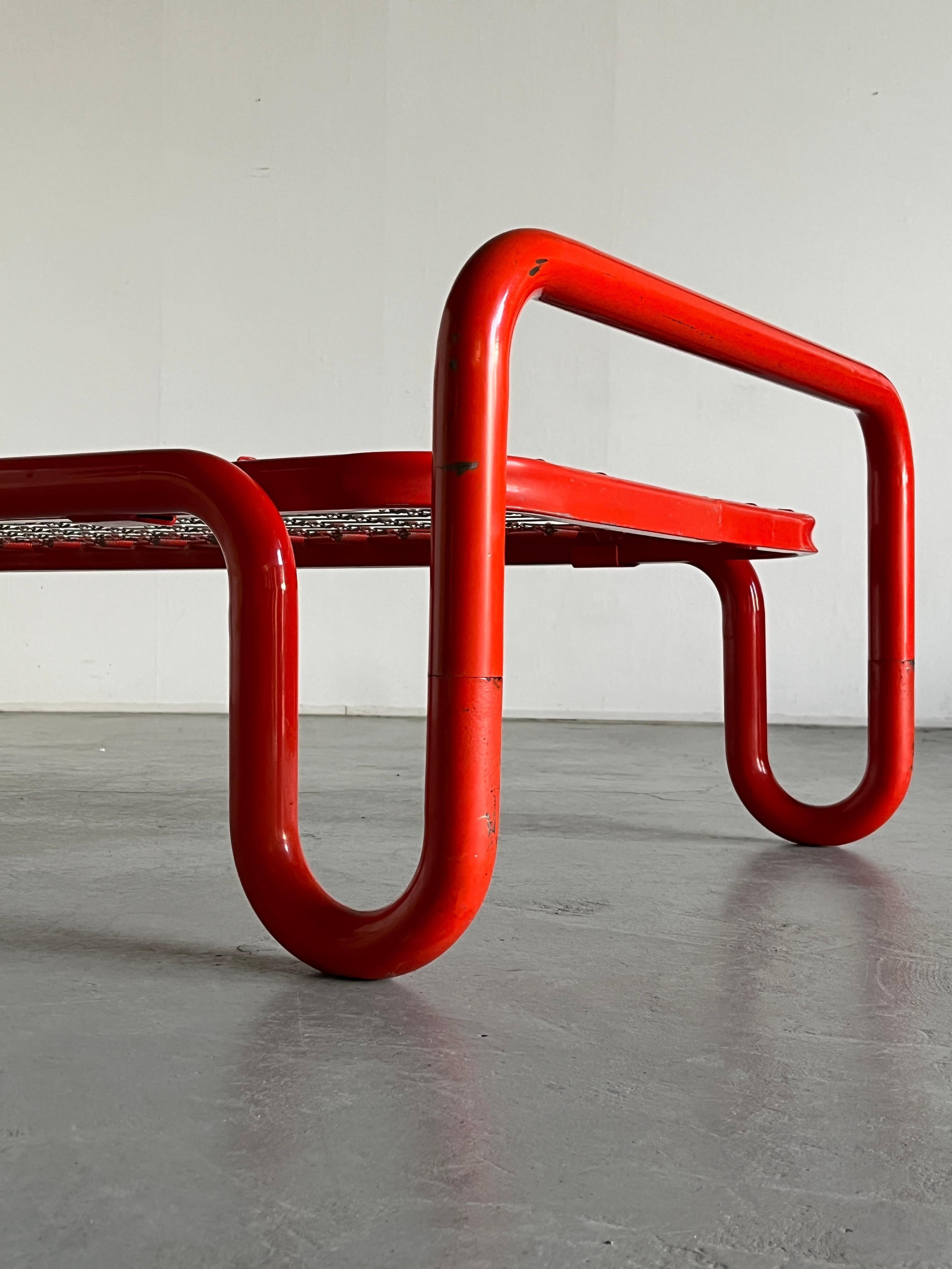 Gae Aulenti Style Tubular Metal and Cane Bed Frame, 1960s Italy In Good Condition For Sale In Zagreb, HR