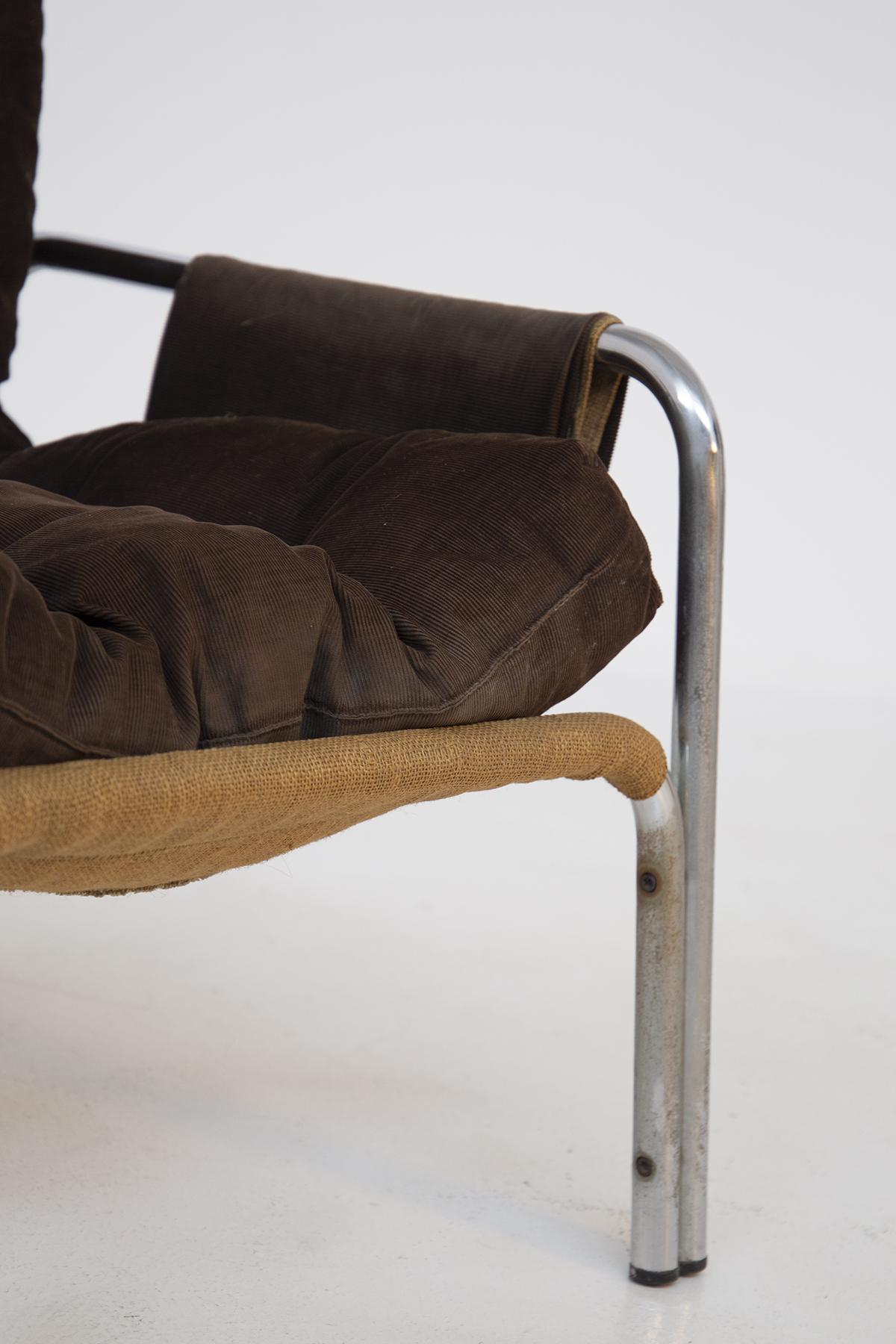 Mid-Century Modern Gae Aulenti Velvet Armchair from the 1960s For Sale