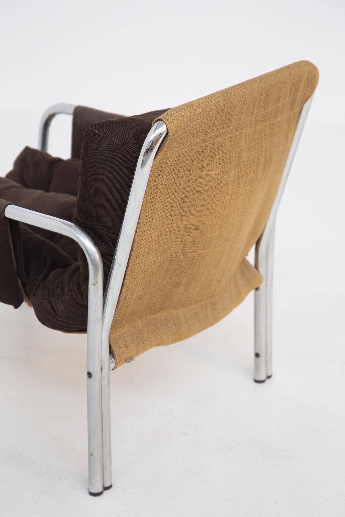 Milieu du XXe siècle Fauteuil en velours Gae Aulenti des années 1960 en vente