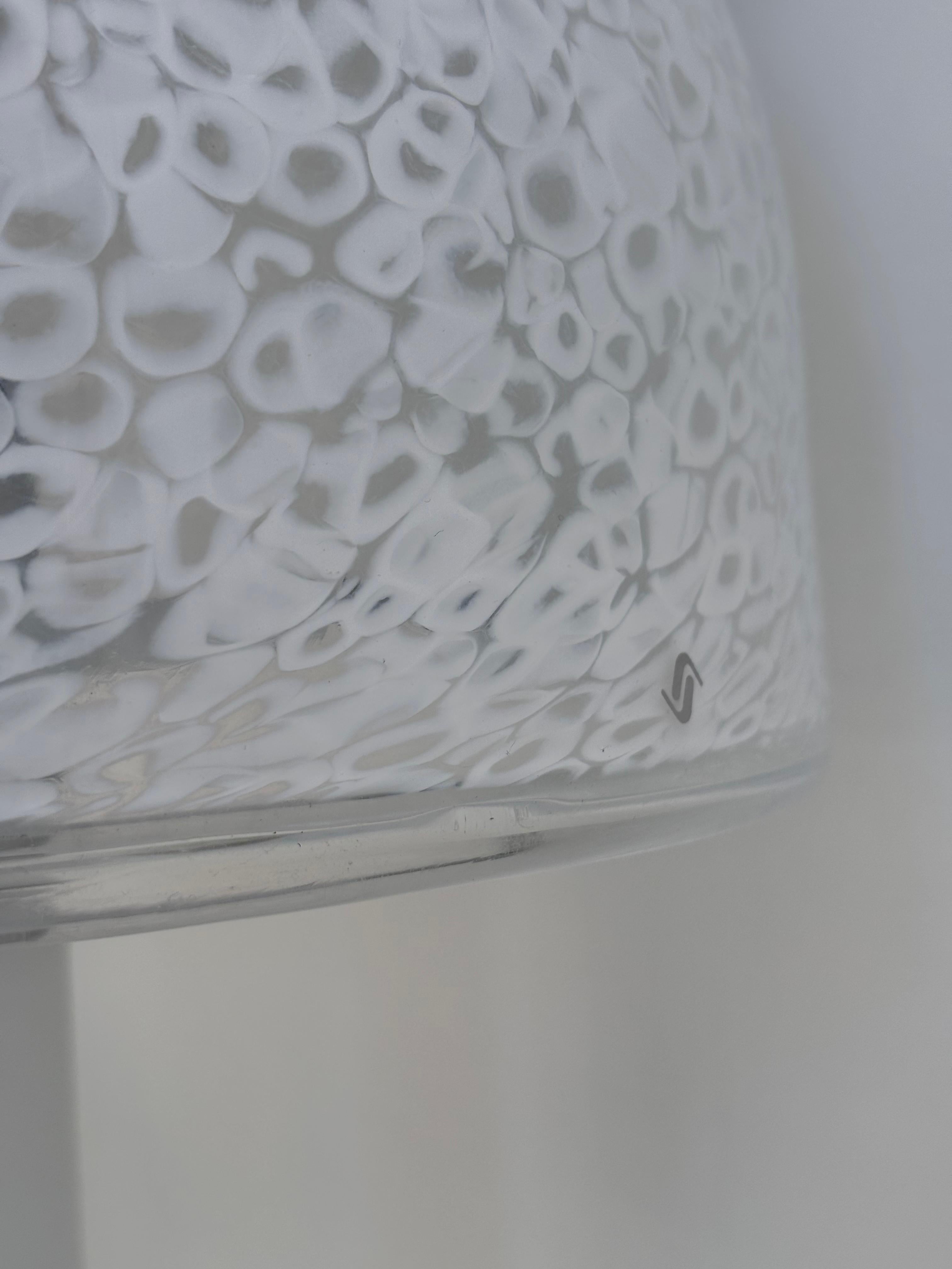 Late 20th Century Gae Aulenti Vistosi Neverrino Murano's Glass Chandelier 1970's For Sale