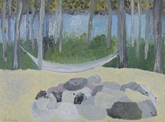 "Fire Pit" Marchs Pond, NH 2021 Oil on Paper