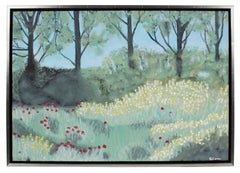 "Peupliers au bord de l'Epte" Giverny, France Landscape, Oil on Canvas, 2017