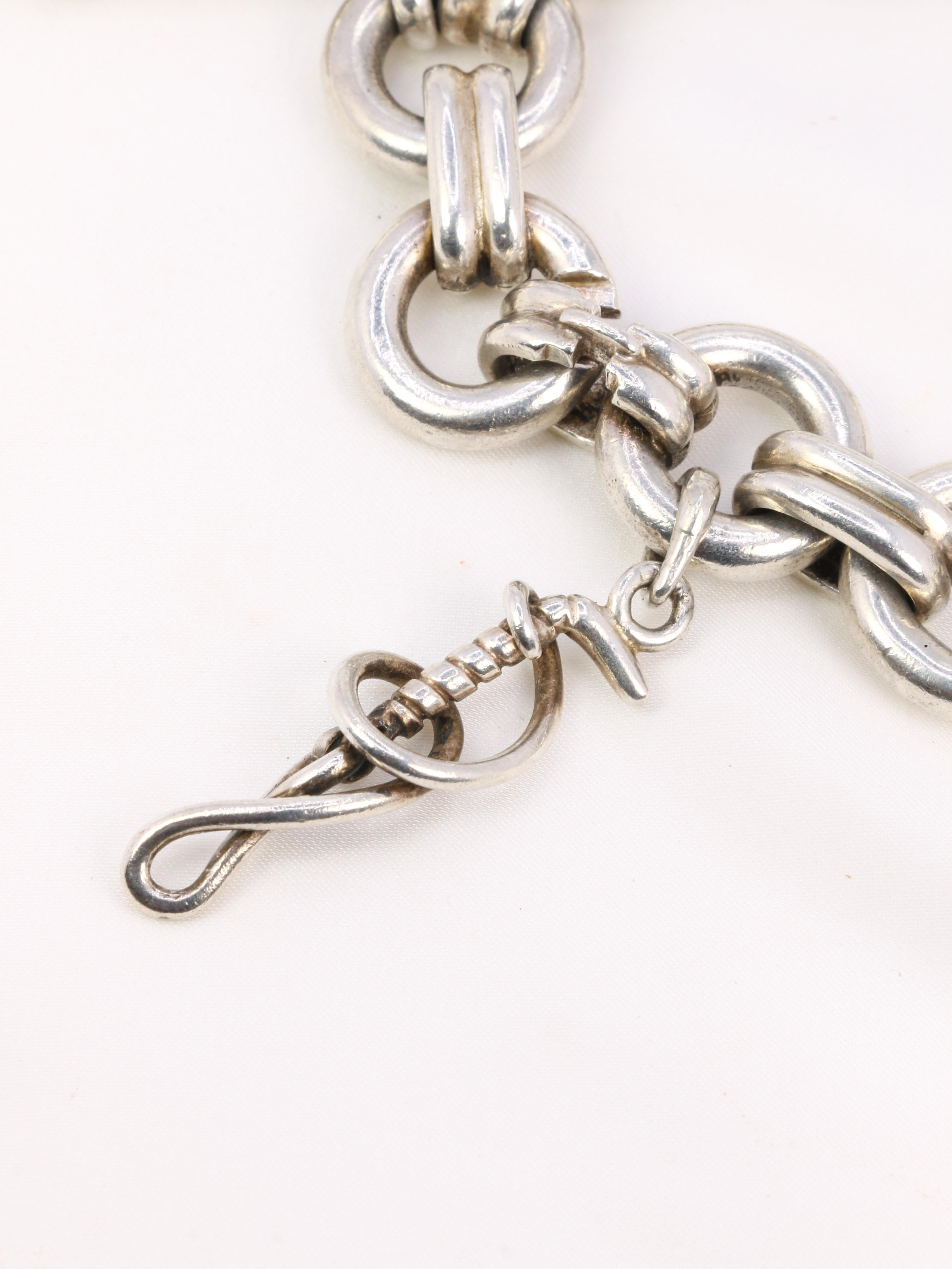 Gaétan de Percin (att. to HERMES) Silver bracelet and equestrian charms  For Sale 6