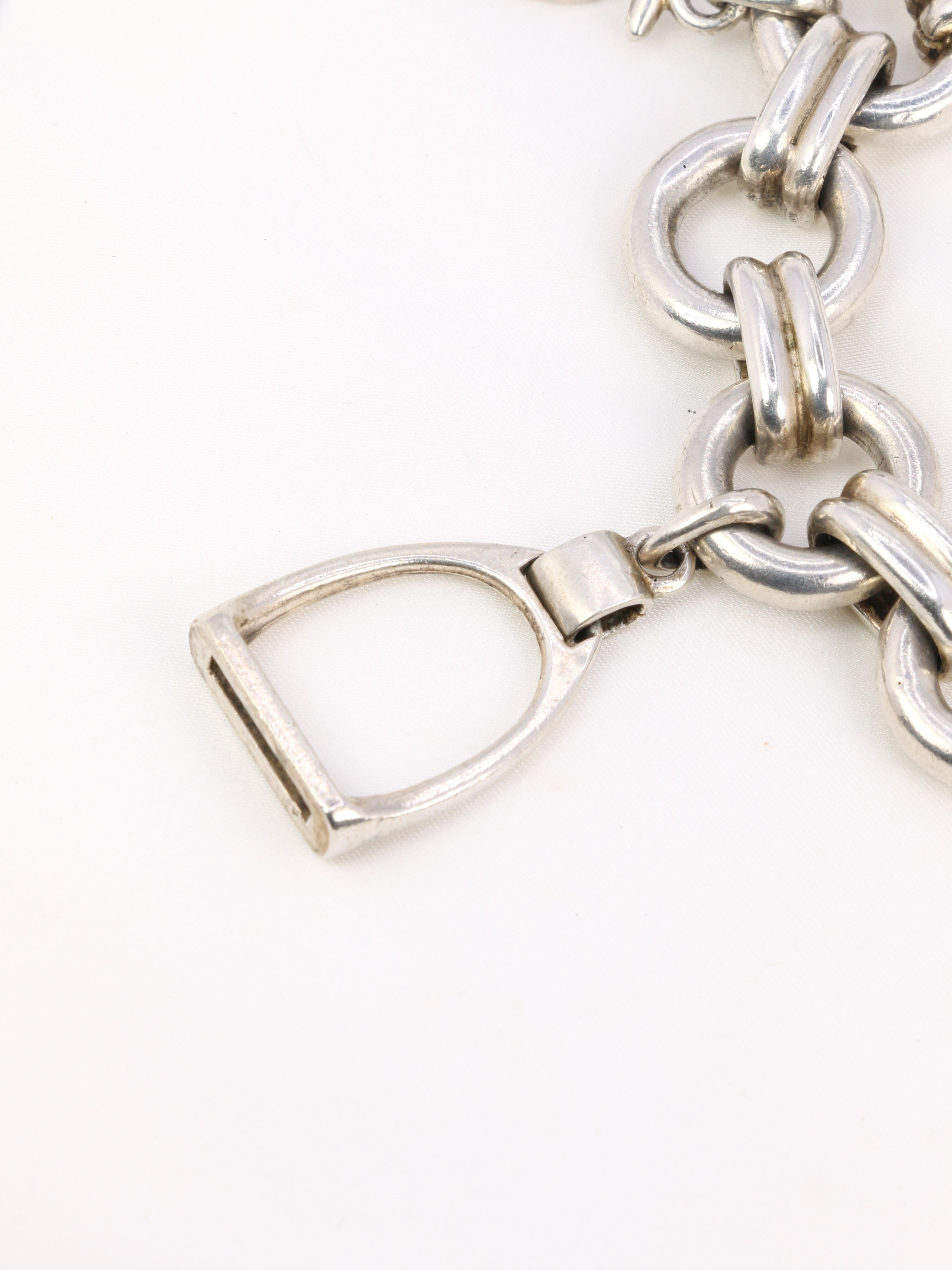 Gaétan de Percin (att. à HERMES) Bracelet en argent et breloques équestres 2