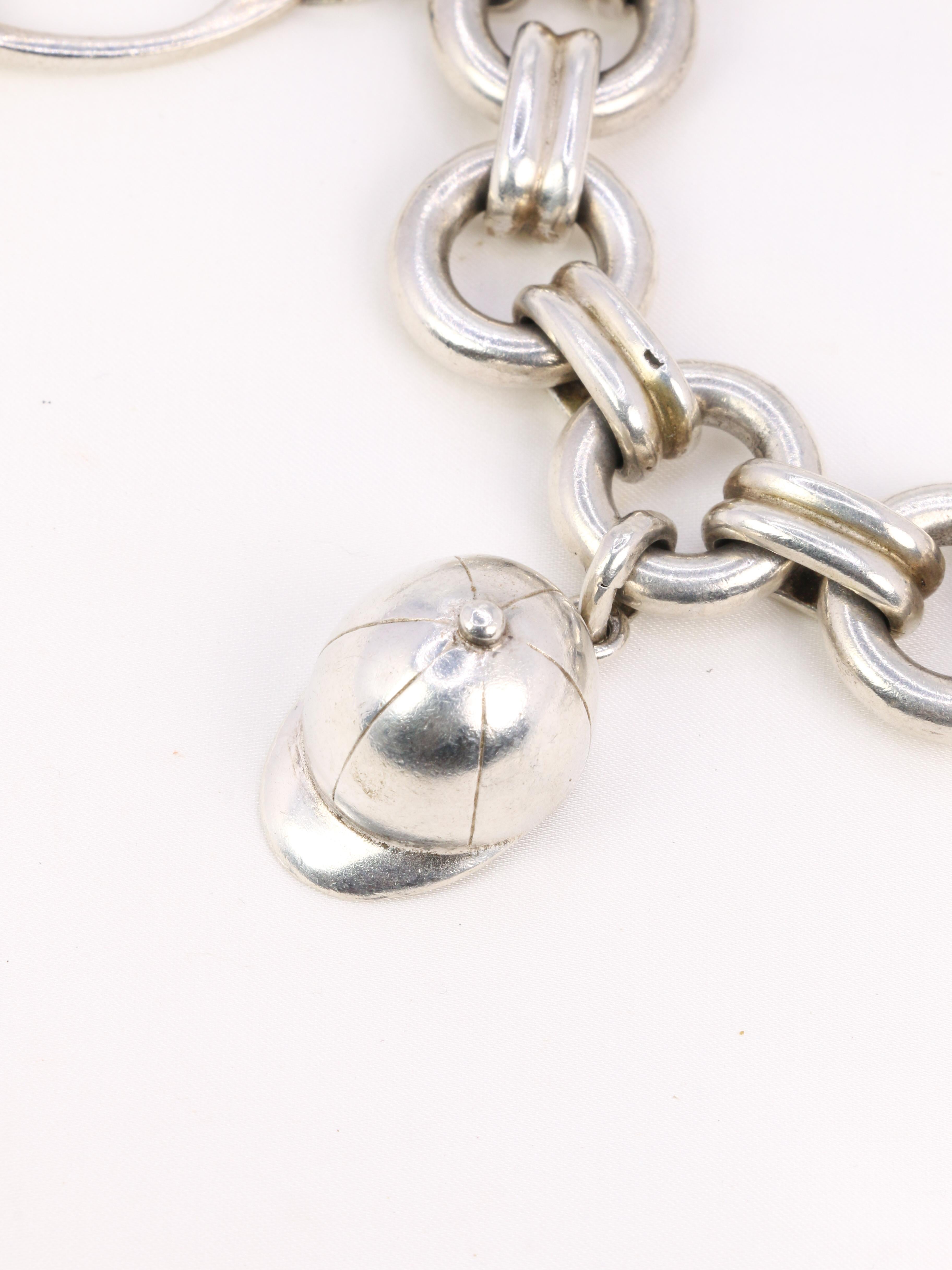 Gaétan de Percin (att. à HERMES) Bracelet en argent et breloques équestres 3