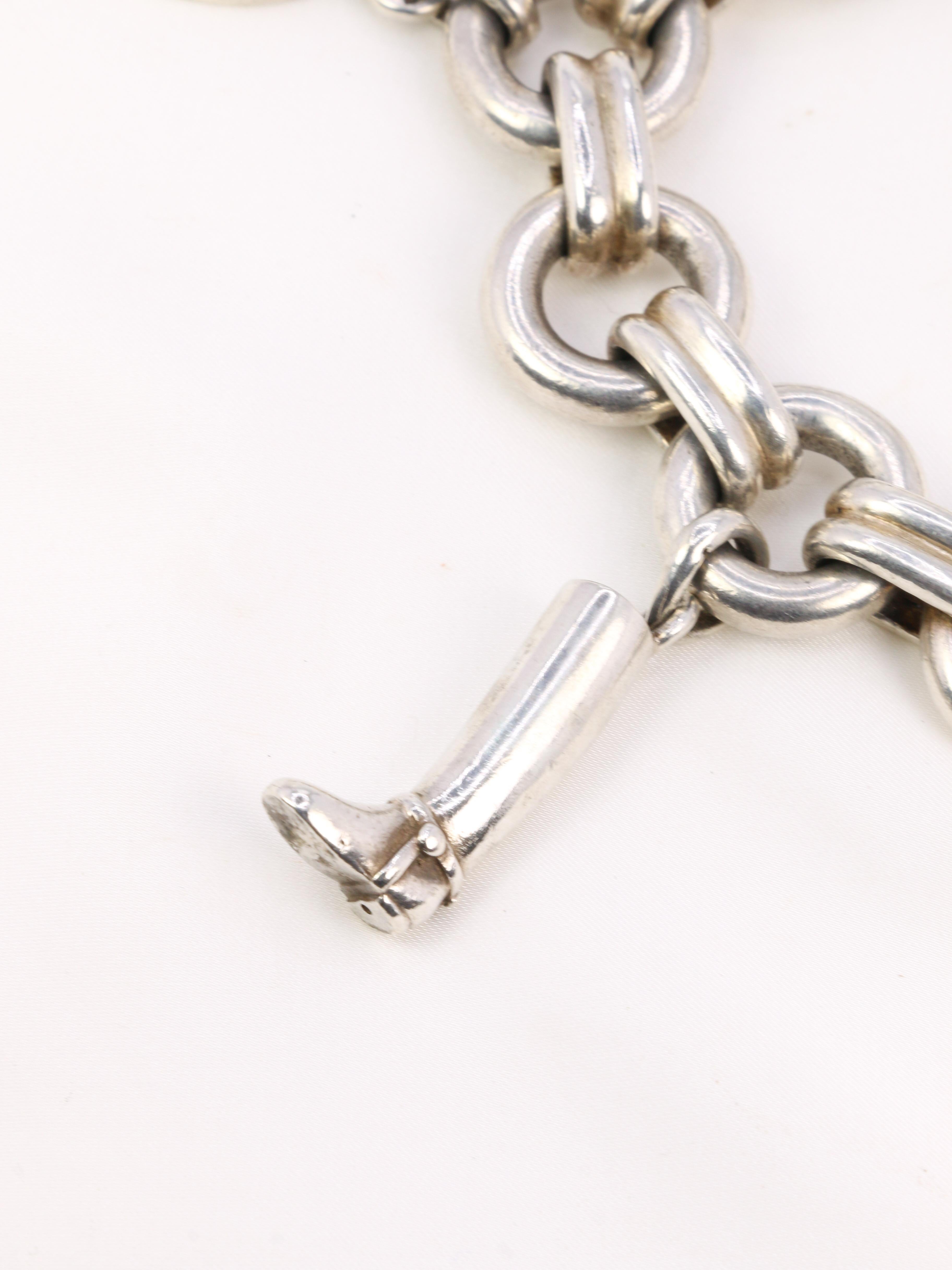 Gaétan de Percin (att. à HERMES) Bracelet en argent et breloques équestres 5