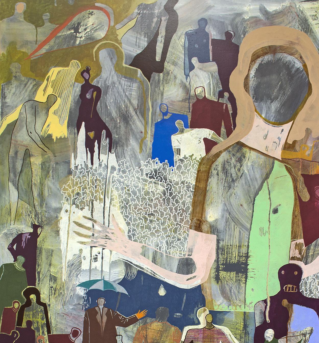 Armadura envuelta en Amor Gaetan de Seguin - Pintura figurativa contemporánea - Painting Abstracto de Gaëtan de Seguin